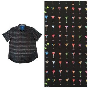 Robert Graham Martini Button Up Shirt Men's Large Short Sleeve Party Preppy